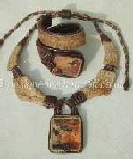 Leather Necklaces and Cuff Bracelets with Stones