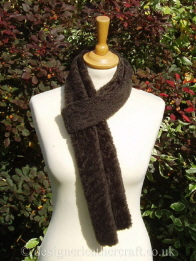 Dark Taupe Lambskin Skinny Tube Scarf