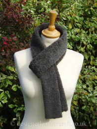 Grey Lambskin Skinny Tube Scarf