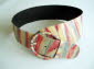 Multicolor karung snakeskin belt.